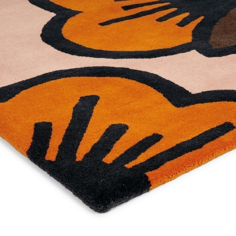 Orla Kiely Passion Flower Pink 059602 Designer Wool Rug - Rugs Of Beauty - 6