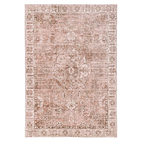 Luxor 2317 Rose Pink Floral Medallion Machine Washable Rug - Rugs Of Beauty - 1