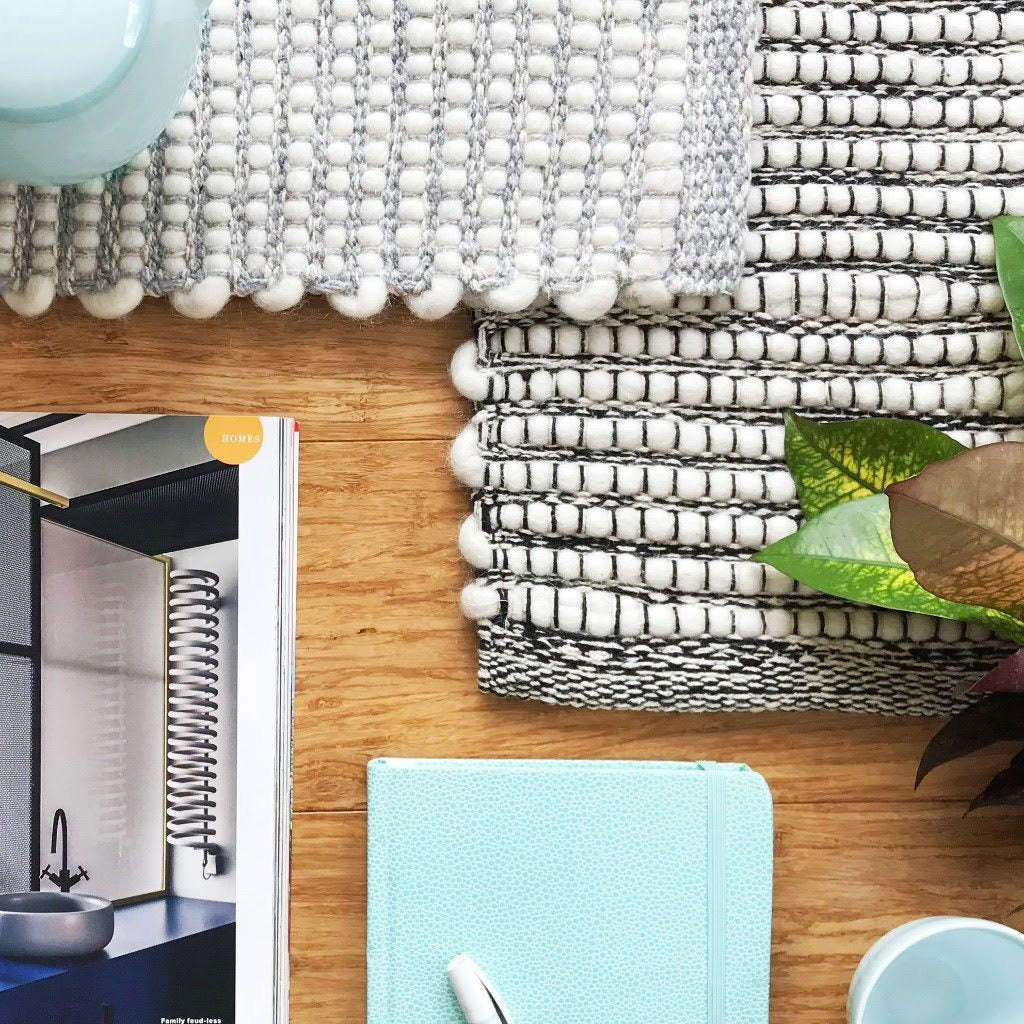 Seljord Turquoise Blue Modern Scandi Wool Rug - Rugs Of Beauty - 9