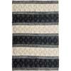 Vanessa 501 Wool Polyester Black White Diamond Striped Rug - Rugs Of Beauty - 1