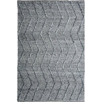 Umea Zig Zag Dark Grey Wool Polyester Rug - Rugs Of Beauty - 1