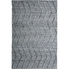 Umea Zig Zag Dark Grey Wool Polyester Rug - Rugs Of Beauty - 1
