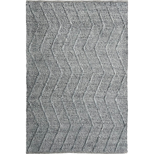 Umea Zig Zag Spotted Grey Wool Polyester Rug - Rugs Of Beauty - 1