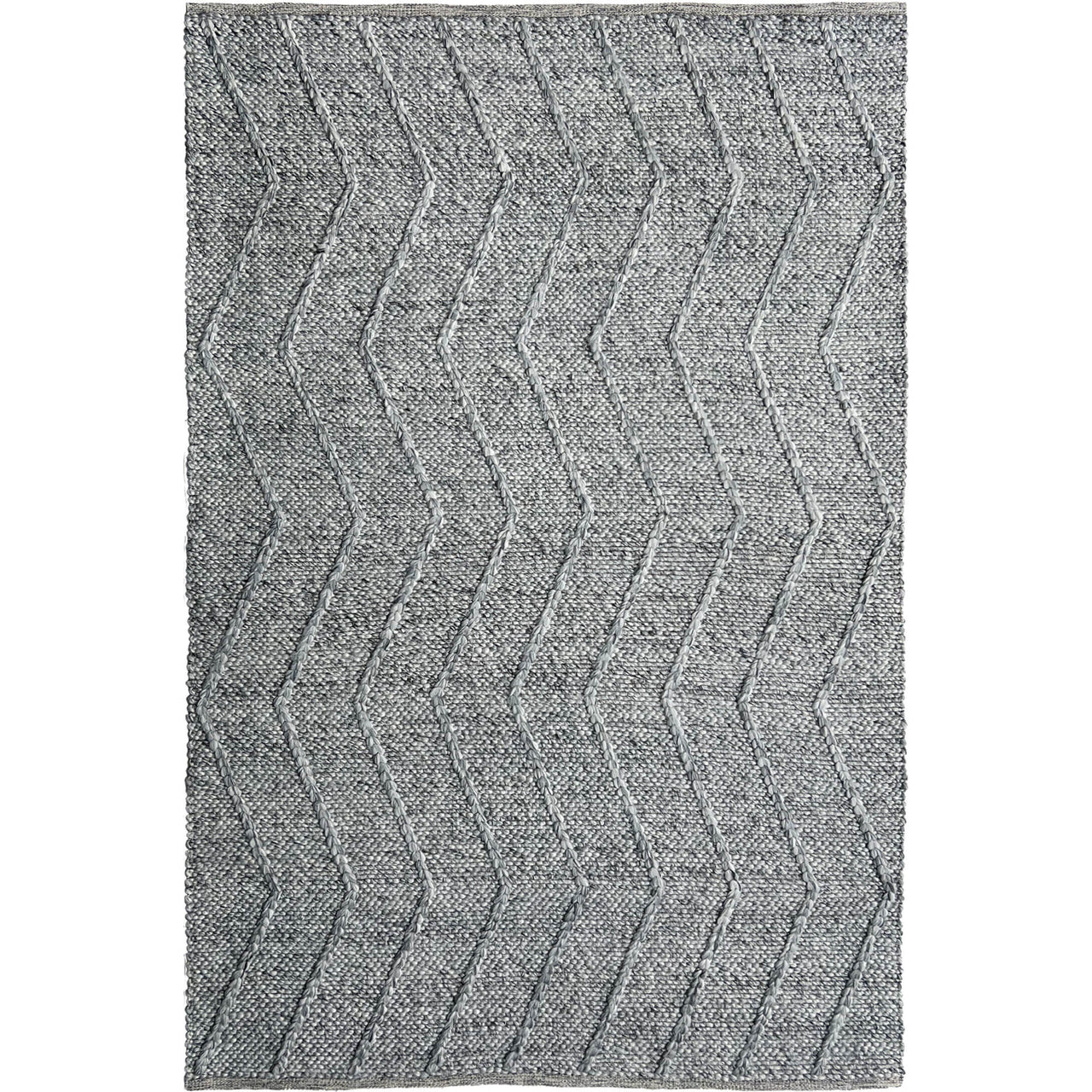 Umea Zig Zag Spotted Grey Wool Polyester Rug - Rugs Of Beauty - 1